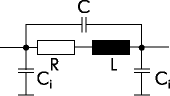 Схема замещения высокочастотного резистора с паразитной емкостью выводов