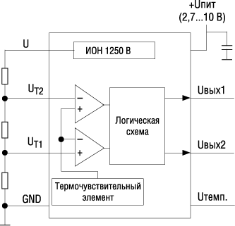 Схема электрическая функциональная термостата LM56 Схема электрическая функциональная термостата LM56
