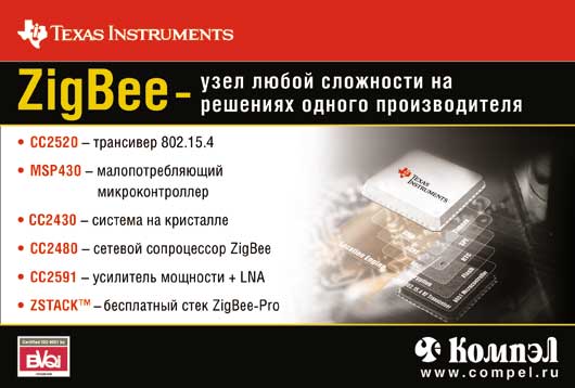 TI ZigBee - узел любой сложности на решениях одного производителя TI ZigBee - узел любой сложности на решениях одного производителя