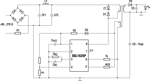 Типовая схема включения SSL152x Типовая схема включения SSL152x
